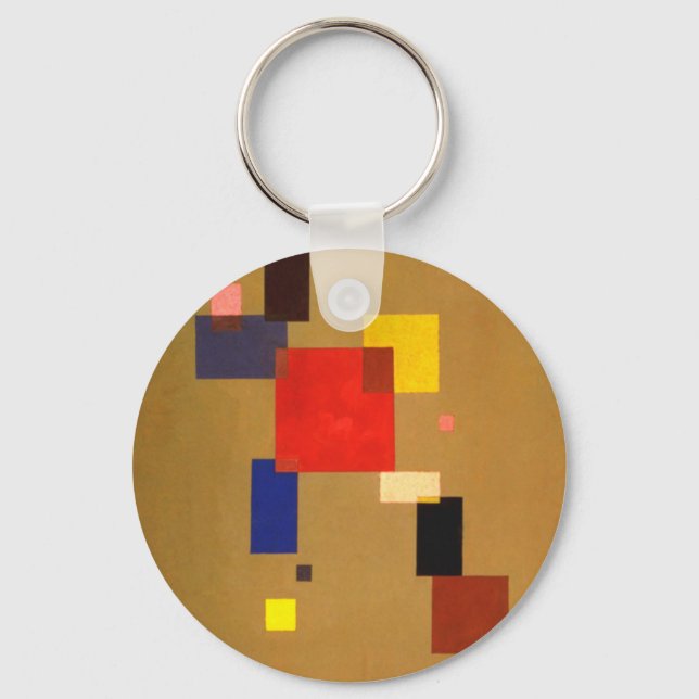 Kandinsky Thirteen Rectangles Abstract Painting Keychain (Front)