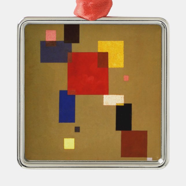 Kandinsky Thirteen Rectangles Abstract Painting Metal Ornament (Front)