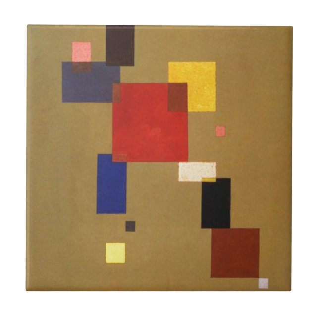 Kandinsky Thirteen Rectangles Abstract Painting Tile (Front)