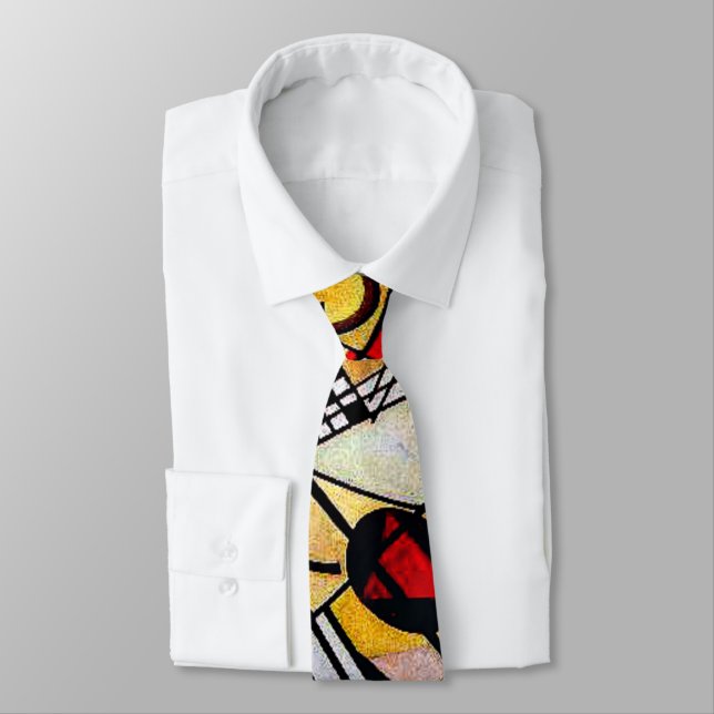 Kandinsky - Throughgoing Line,  colourful  Tie (Tied)
