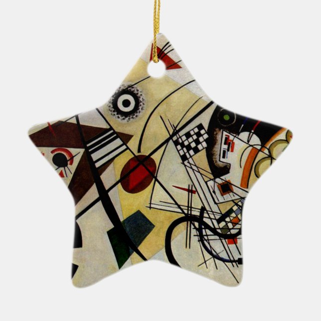 Kandinsky Transverse Unbroken Line Ceramic Ornament (Front)
