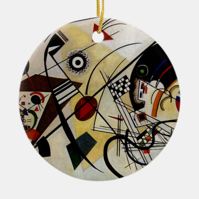 Kandinsky Transverse Unbroken Line Ceramic Ornament (Front)