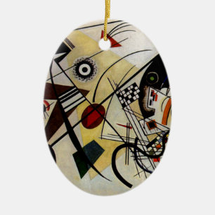 Kandinsky Transverse Unbroken Line Ceramic Ornament