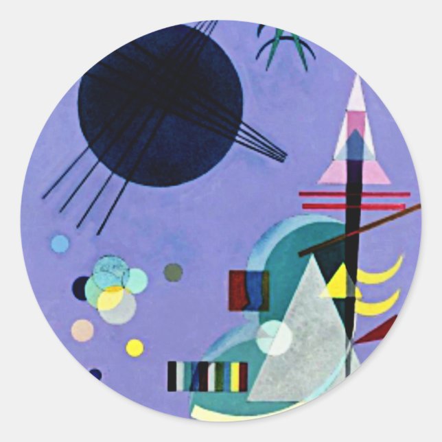 Kandinsky - Violet Green Classic Round Sticker (Front)