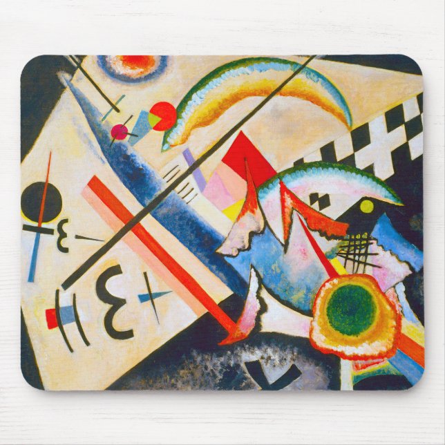 Kandinsky White Cross Mouse Pad (Front)