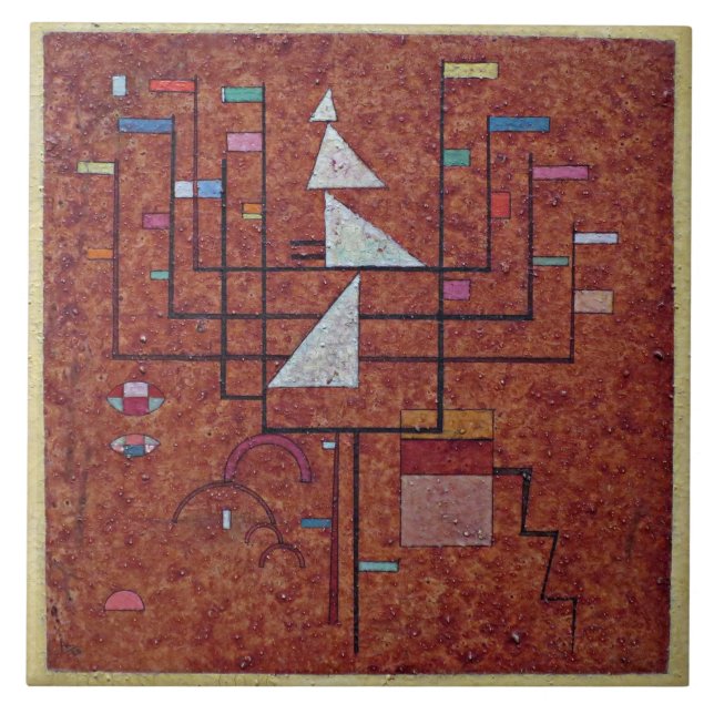 Kandinsky - Yellow Border Tile (Front)