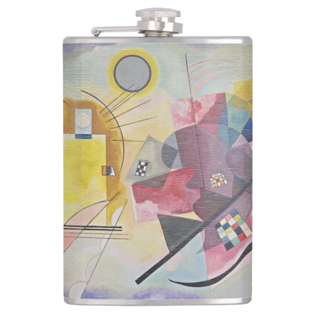Kandinsky Yellow Red Blue Abstract Art Flask (Front)