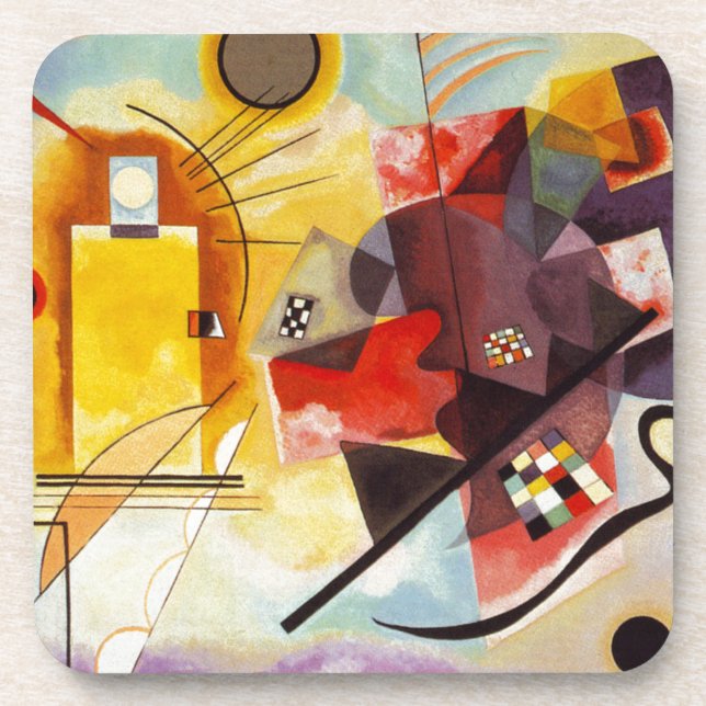 Kandinsky Yellow Red Blue Coaster (Front)