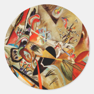 Kandinsky's Abstract Composition Classic Round Sticker