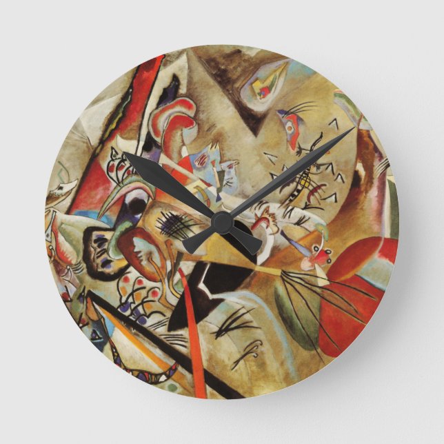 Kandinsky's Abstract Composition Round Clock (Front)