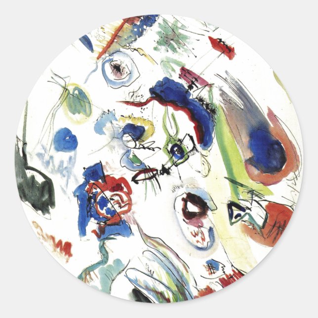 Kandinsky's Abstract Painting Artwork Classic Round Sticker (Front)