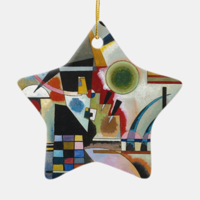 Kandinsky's Abstract Painting Swinging Ceramic Ornament (Front)