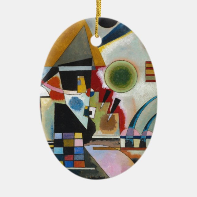 Kandinsky's Abstract Painting Swinging Ceramic Ornament (Front)