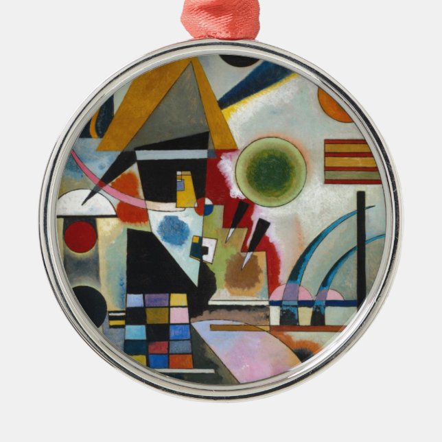 Kandinsky's Abstract Painting Swinging Metal Ornament (Front)