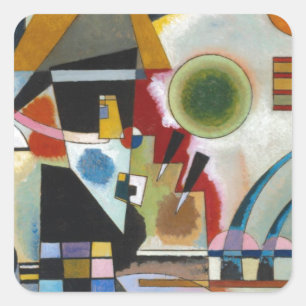 Kandinsky's Abstract Painting Swinging Square Sticker