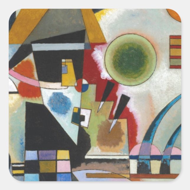 Kandinsky's Abstract Painting Swinging Square Sticker (Front)