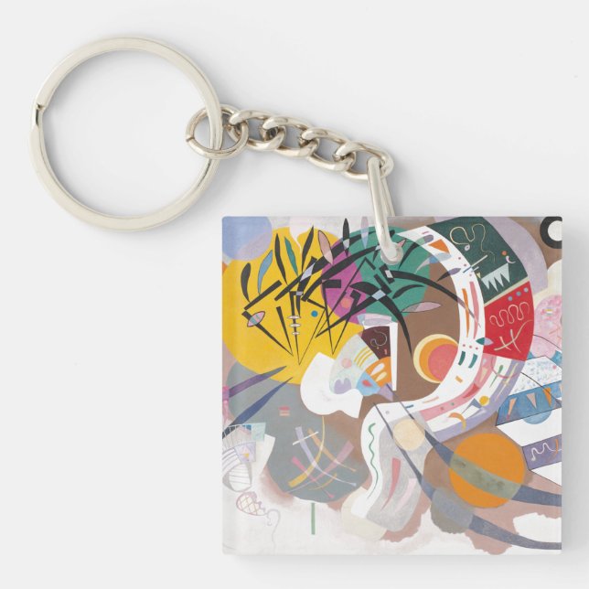 Kandinsky's Dominant Curve Abstract Art Painting Keychain (Front)