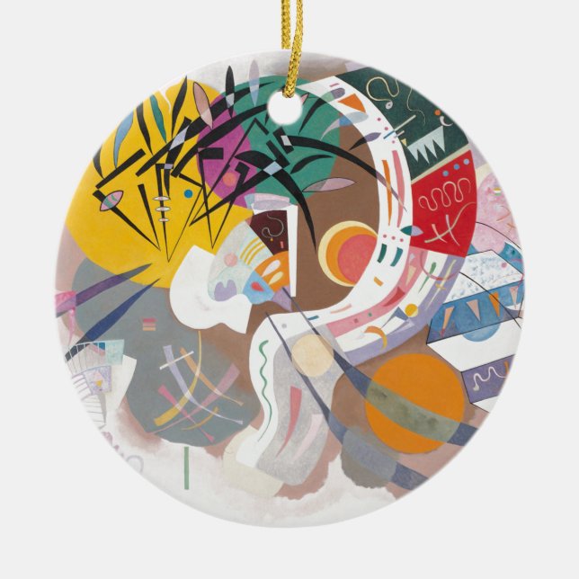 Kandinsky's Dominant Curve Abstract Ceramic Ornament (Front)