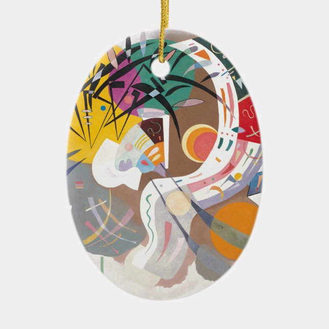 Kandinsky's Dominant Curve Abstract Ceramic Ornament (Front)