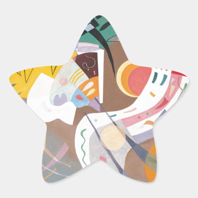 Kandinsky's Dominant Curve Abstract Star Sticker (Front)