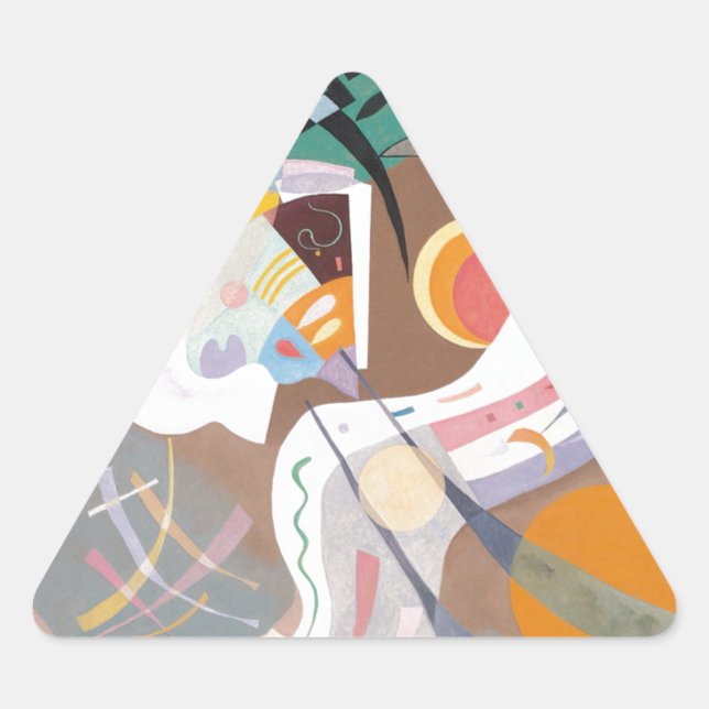 Kandinsky's Dominant Curve Abstract Triangle Sticker (Front)