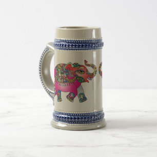 Kandy coloré rose Elephant tasse de bière stein