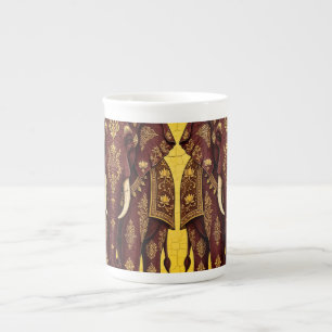Kandyan Royal Maroon Tusker Fleece -Sri Lanka Bone China Mug