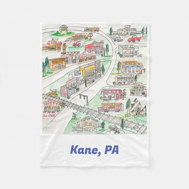 Kane, PA Fleece Blanket (Front)