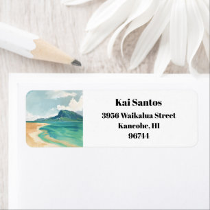 Kaneohe Sandbar Oahu Hawaii Retro Return Address
