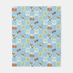 Kanga Koala Platypus and mates Fleece Blanket