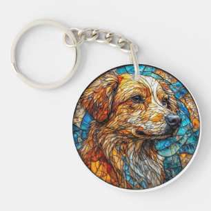 Kangal dog Colourful Stained Glass Mosaic Keychain