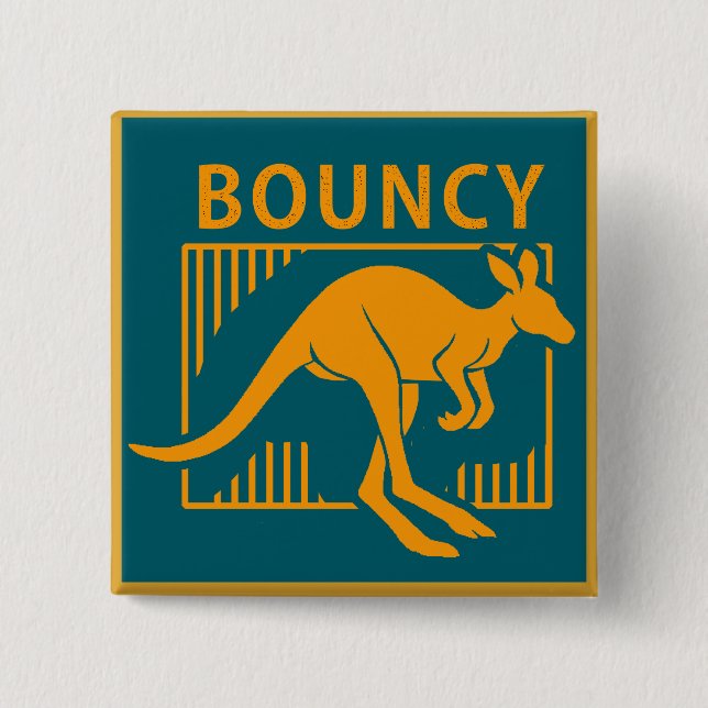 kangaroo 2 inch square button (Front)