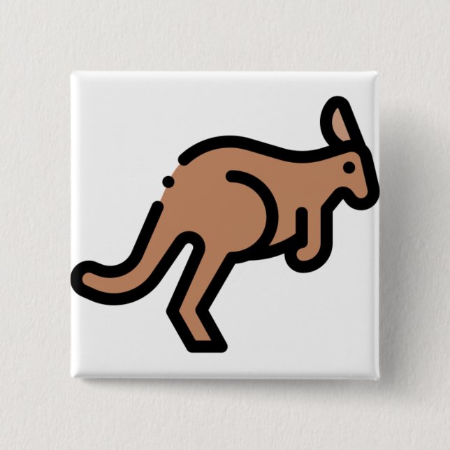 Kangaroo 2 Inch Square Button (Front)