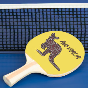 Kangaroo Aboriginal Mosaic Ping Pong Paddle