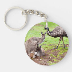 Kangaroo And Emu, Keychain