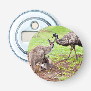 Kangaroo And Emu, Magnetic Bottle Opener. Opener