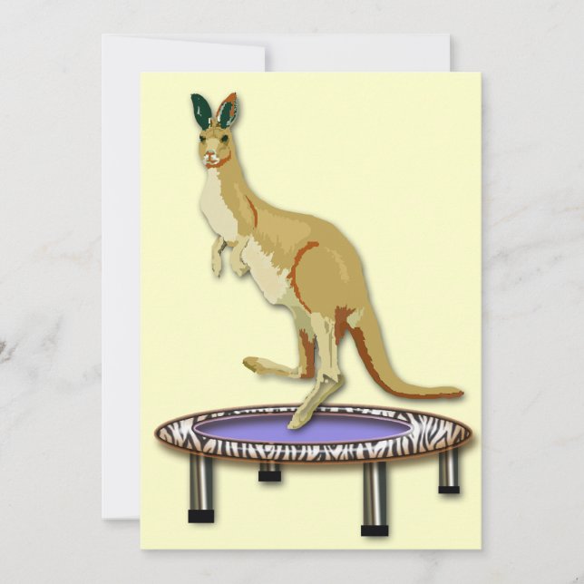 Kangaroo and Trampoline Invitation (Front)