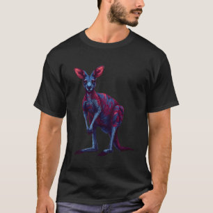 Kangaroo Animal Art Portrait Wildlife Nature Walla T-Shirt