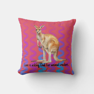 Kangaroo Animal Cracker Throw Pillow
