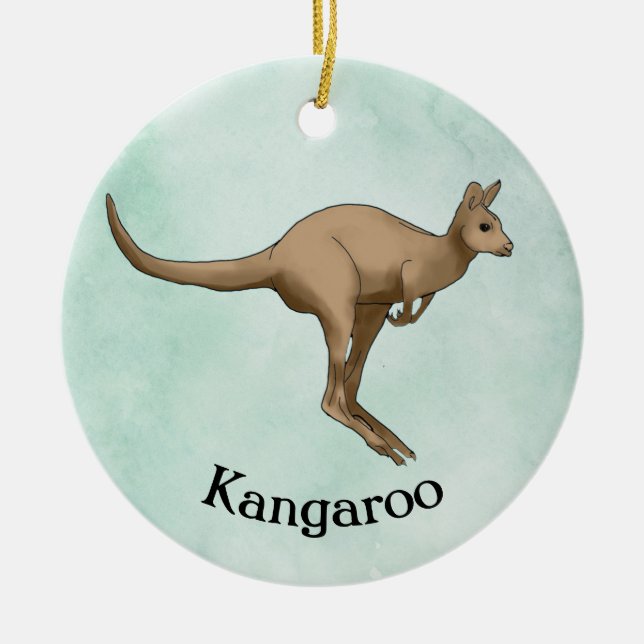 Kangaroo Animal Design Ornament (Front)
