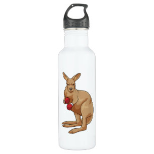 Kangaroo as Boxer with Boxing gloves 710 Ml Water Bottle