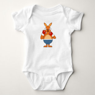 Kangaroo as Boxer with Boxing gloves Baby Bodysuit