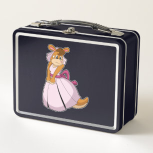 Kangaroo as Bride with Wedding dress Metal Lunch Box