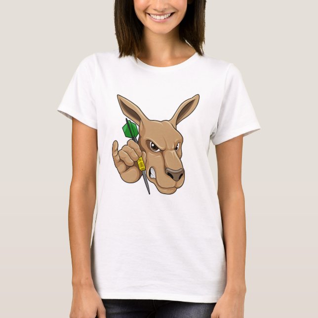 Kangaroo as Dart player with Dart T-Shirt (Front)