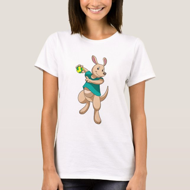 Kangaroo as Handball player with Handball T-Shirt (Front)