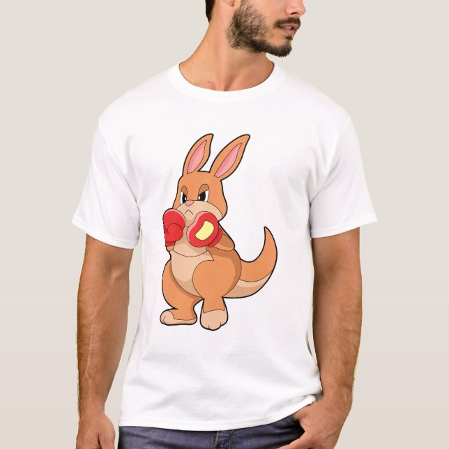 Kangaroo at Boxing with Boxing gloves T-Shirt (Front)