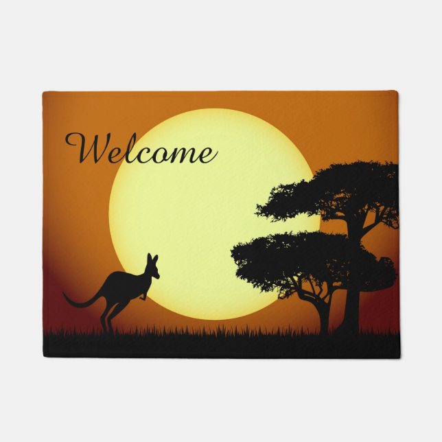 Kangaroo at sunset doormat (Front)