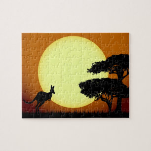 Kangaroo at sunset jigsaw puzzle