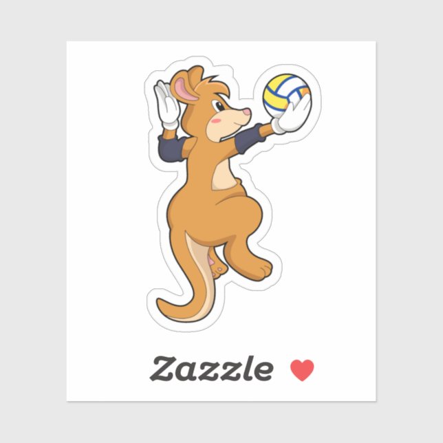 Kangaroo at Volleyball Sports (Sheet)