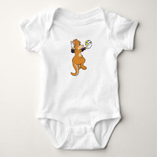Kangaroo at Volleyball Sports Baby Bodysuit